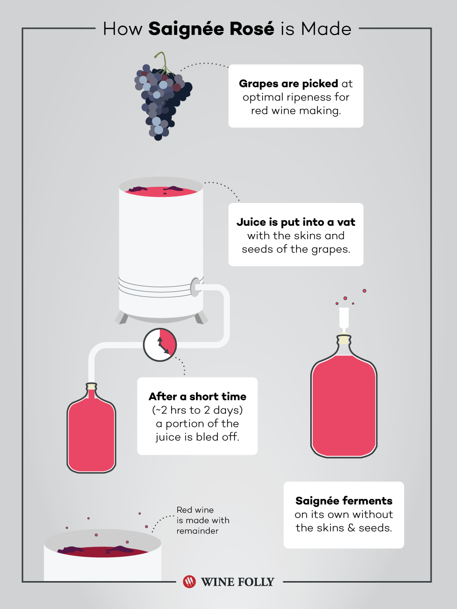 how saignée rosé is made infographic by Wine Folly